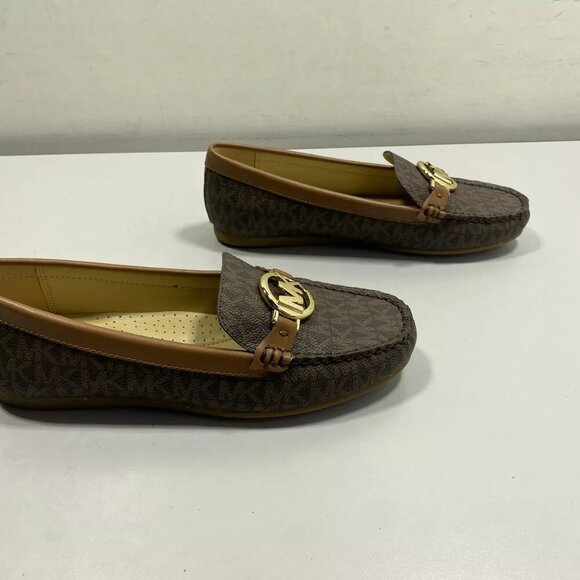NEW MICHAEL KORS Womens Fulton Logo Moccasins Size 6.5 Cushioned Comfort Brown - Picture 3 of 8